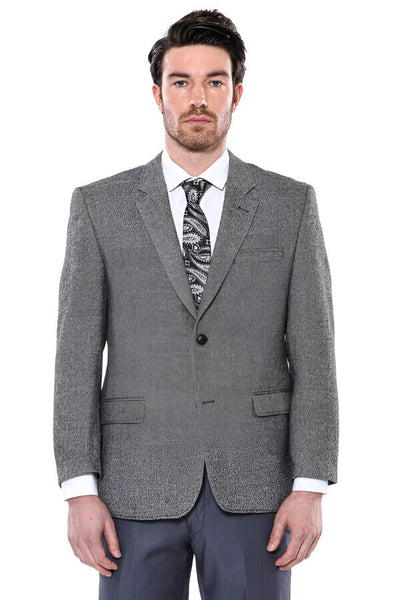 4 Drop Regular Cut Wool Grey Men Blazer - Wessi