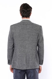 4 Drop Regular Cut Wool Grey Men Blazer - Wessi