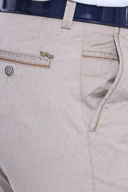 5 Pockets Patterned Men Beige Pants - Wessi