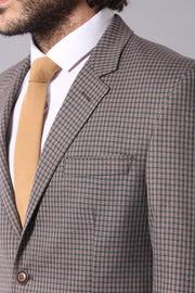 4 Drop Checkered Brown Jacket-Wessi