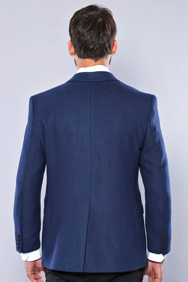 4 Drop Cachet Sax Blue Men Blazer - Wessi