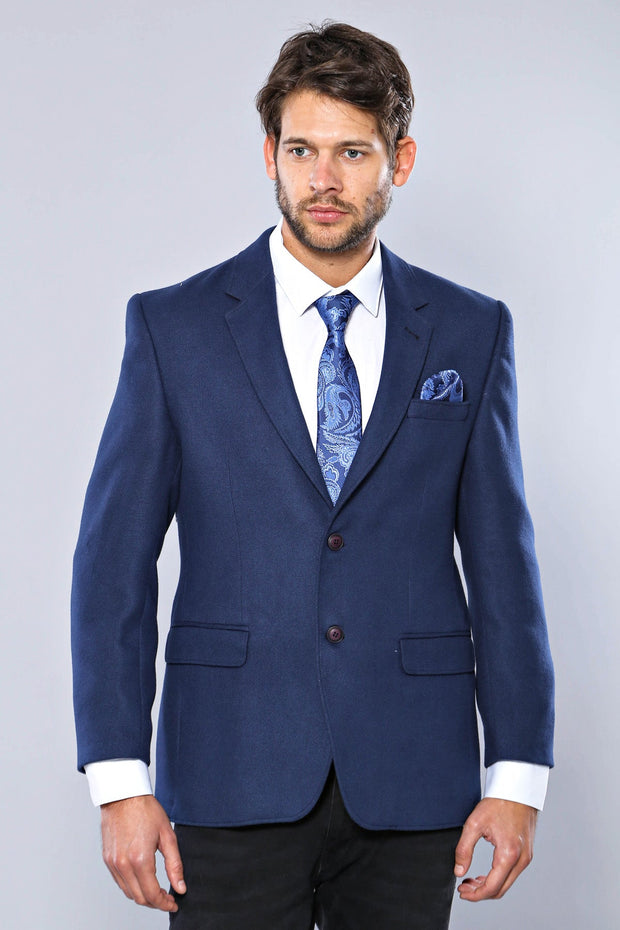 4 Drop Cachet Sax Blue Men Blazer - Wessi