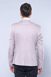 3 pocket Single Button Cotton Beige Jacket-Wessi