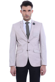 Patched Light Beige Blazer - Wessi