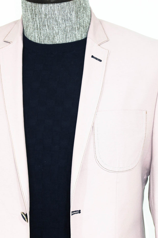 Patched Light Pink Blazer - Wessi