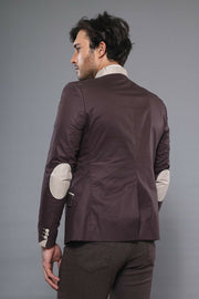 Single Button Collar Garni Tippet Brown Jacket-Wessi