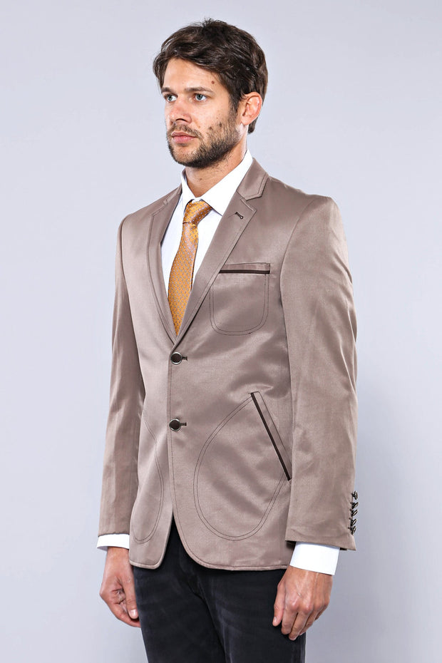 Beige Blazer With Patch Pockets | Wessi