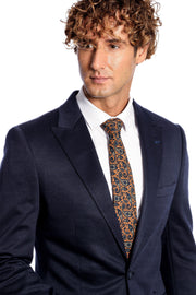 Navy Blue Plain Slim-Fit Jacket - Wessi