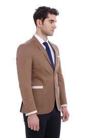 2 Button Bag Pocket Tan Jacket-Wessi