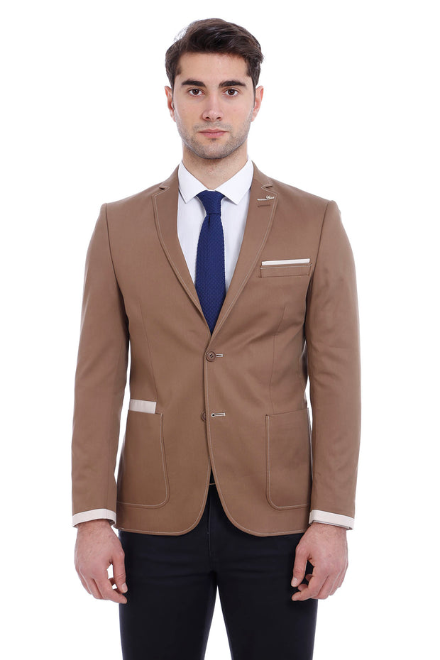 2 Button Bag Pocket Tan Jacket-Wessi