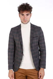 Plaid Smoked Jacket with Handkerchief - Wessi