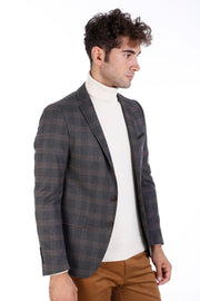 Plaid Smoked Jacket with Handkerchief - Wessi