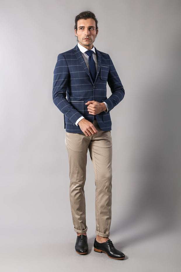 Modeled Slim Fit Navy Blue Jacket | Wessi