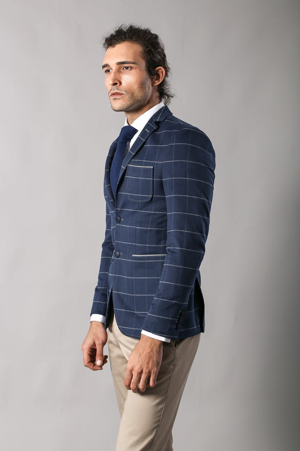 Modeled Slim Fit Navy Blue Jacket | Wessi