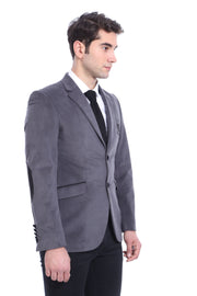 Pocket Flap Rigging Velvet Grey Jacket-Wessi