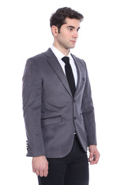 Pocket Flap Rigging Velvet Grey Jacket-Wessi