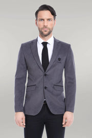 Pocket Flap Rigging Velvet Grey Jacket-Wessi