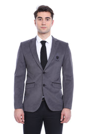 Pocket Flap Rigging Velvet Grey Jacket-Wessi