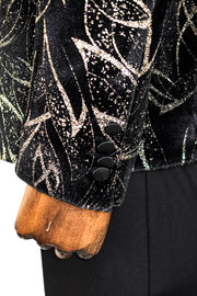 Glittery Slim Fit Black Men Prom Blazer - Wessi