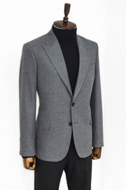 Plain Slim Fit Sport Grey Men Blazer - Wessi