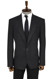 Plain Slim Fit Sport Anthracite Men Blazer - Wessi