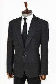 Plain Slim Fit Sport Anthracite Men Blazer - Wessi