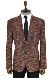 Slim Fit Patterned Sport Brown Men Blazer - Wessi