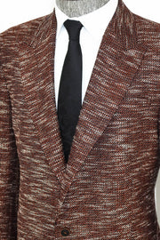 Slim Fit Patterned Sport Brown Men Blazer - Wessi