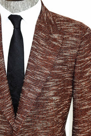 Slim Fit Patterned Sport Brown Men Blazer - Wessi