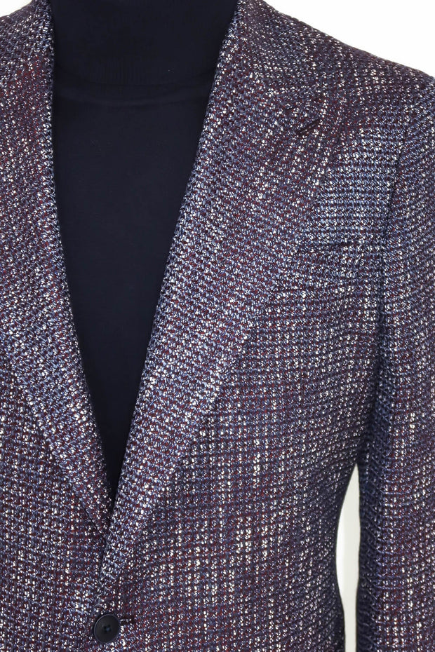 Slim Fit Patterned Sport Purple Men Blazer - Wessi