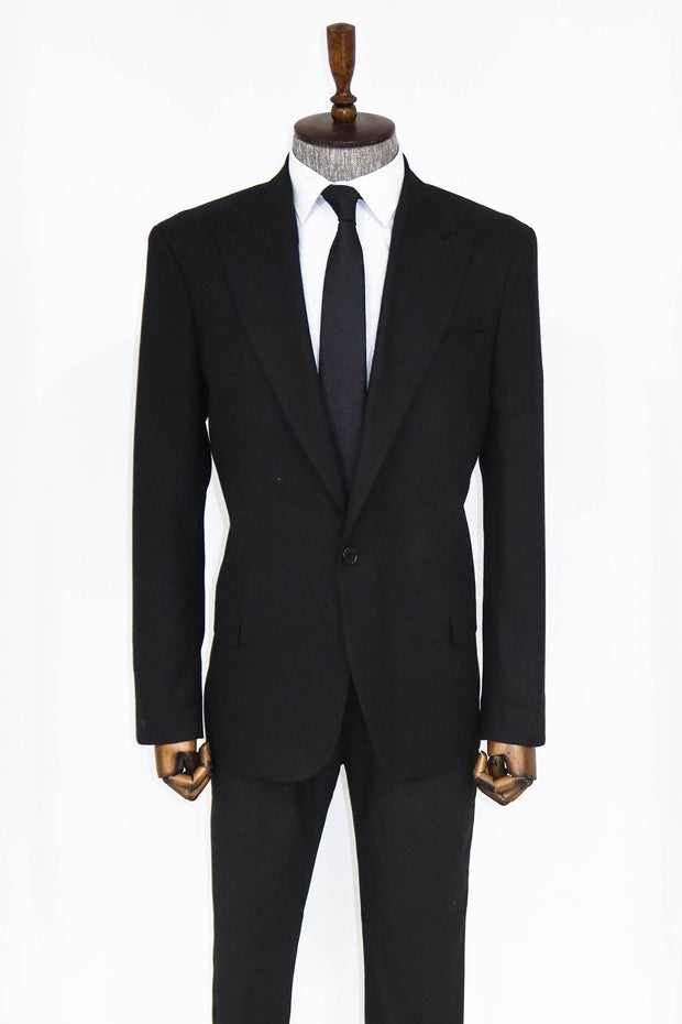 Plain Slim Fit Sport Black Men Blazer - Wessi