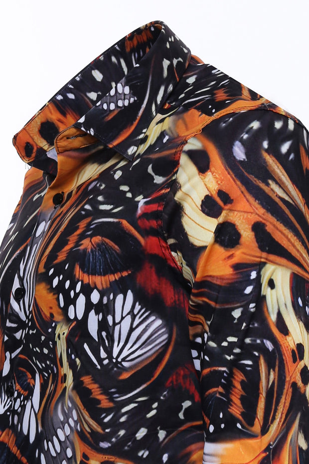 Animal Patterned Long Sleeves Multicolor Men's Shirt - Wessi