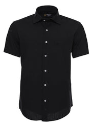 Short Sleeves Cotton Black Men Shirt - Wessi