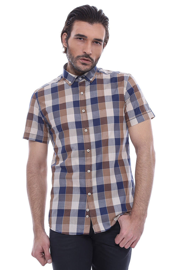 Plaid-Patterned Cotton Shirt - Wessi