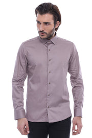 Slim Fit Long Sleeves Grey Men Shirt - Wessi