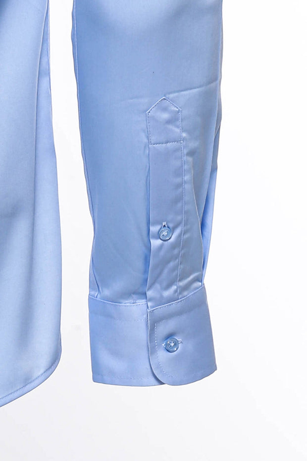 Cotton Satin Sky Blue Men Shirt - Wessi