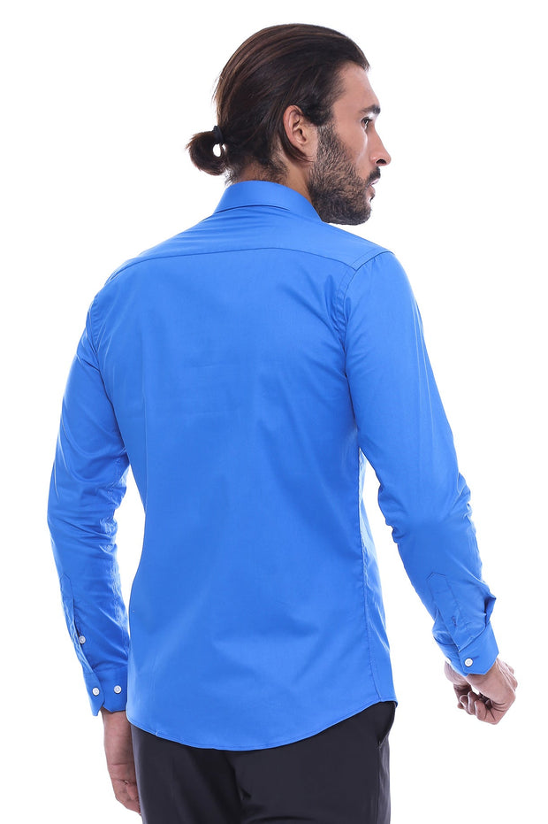 Blue Slim Fit Men's Shirt | Wessi