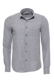 Slim Fit Plain Light Grey Men Lumberjack Shirt - Wessi