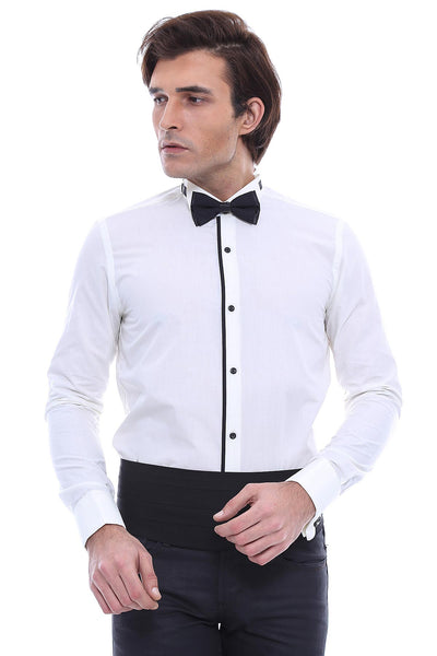 Cream Tuxedo Shirt - Wessi