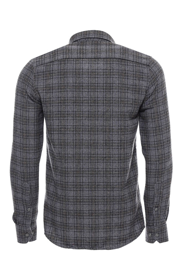 Plaid Dark Grey Men Lumberjack Shirt - Wessi