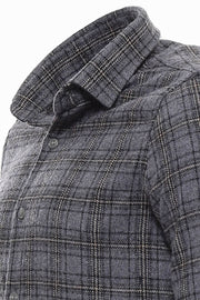 Plaid Dark Grey Men Lumberjack Shirt - Wessi