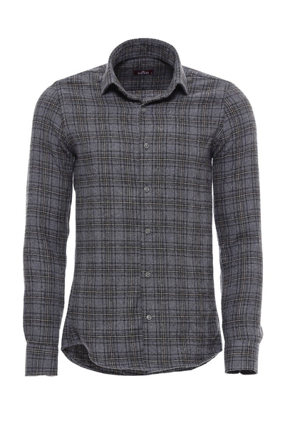 Plaid Dark Grey Men Lumberjack Shirt - Wessi