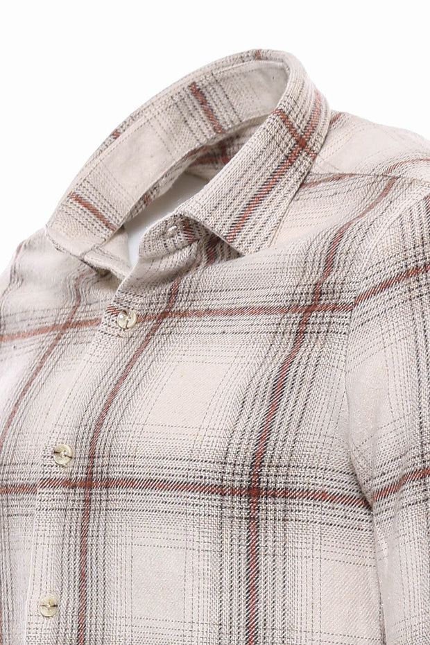 Plaid Light Brown Men Lumberjack Shirt - Wessi