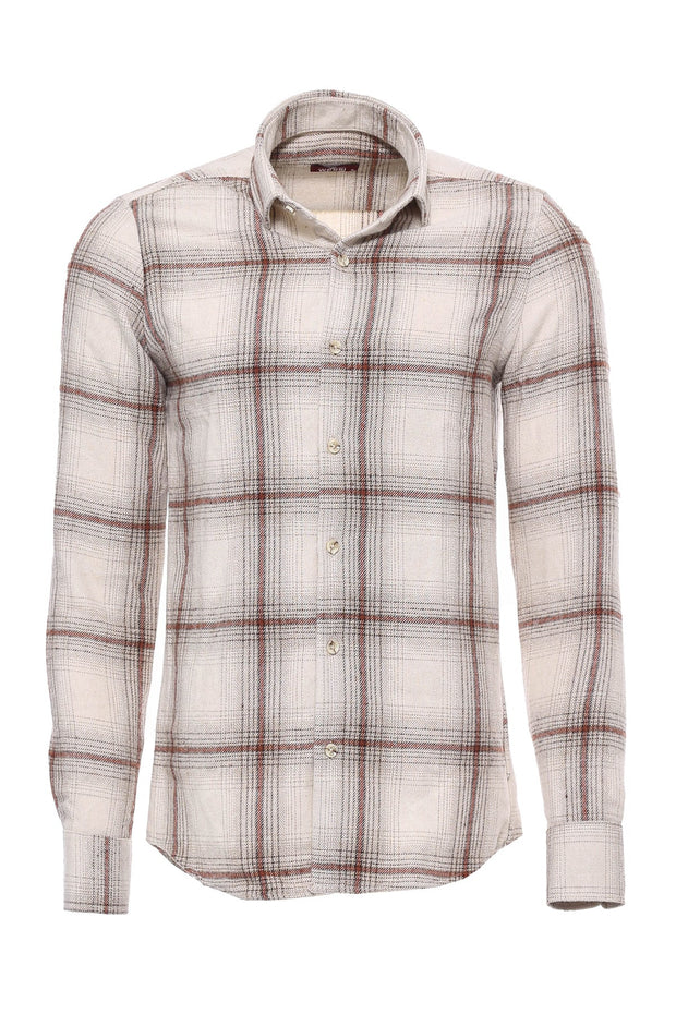 Plaid Light Brown Men Lumberjack Shirt - Wessi