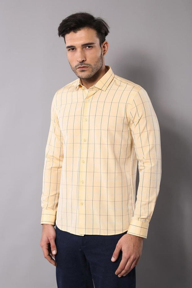 Yellow Plaid Men's Shirt | Wessi