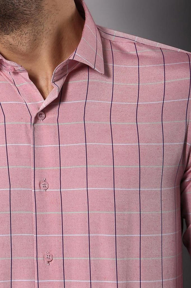 Pink Plaid Men's Shirt | Wessi