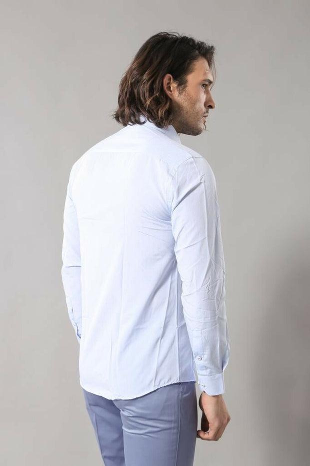 Blue Patterned Slim Fit Shirt - Wessi