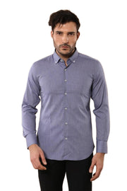 Blue Plain Linen Men's Shirt | Wessi