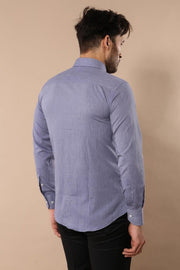 Blue Plain Linen Men's Shirt | Wessi