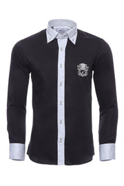 Cotton- Satin Black Men's Sport Shirt - Wessi